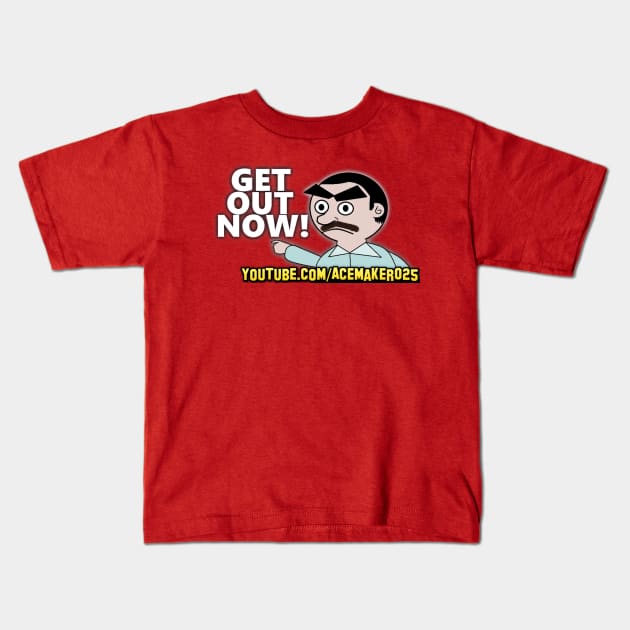 GET OUT NOW! Drawing Kids T-Shirt by Acemaker025